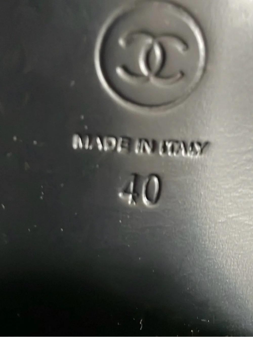 Chanel Black Leather Ankle Boots w/ Signature Toe Cap, Chain and CC Logo Charm